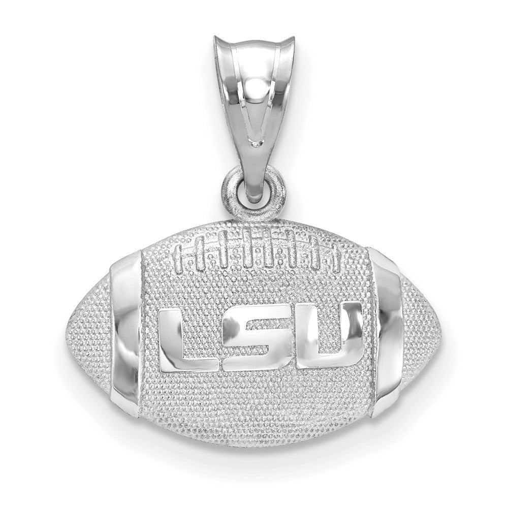Sterling Silver Rhodium-plated Louisiana State U. Football Pendant