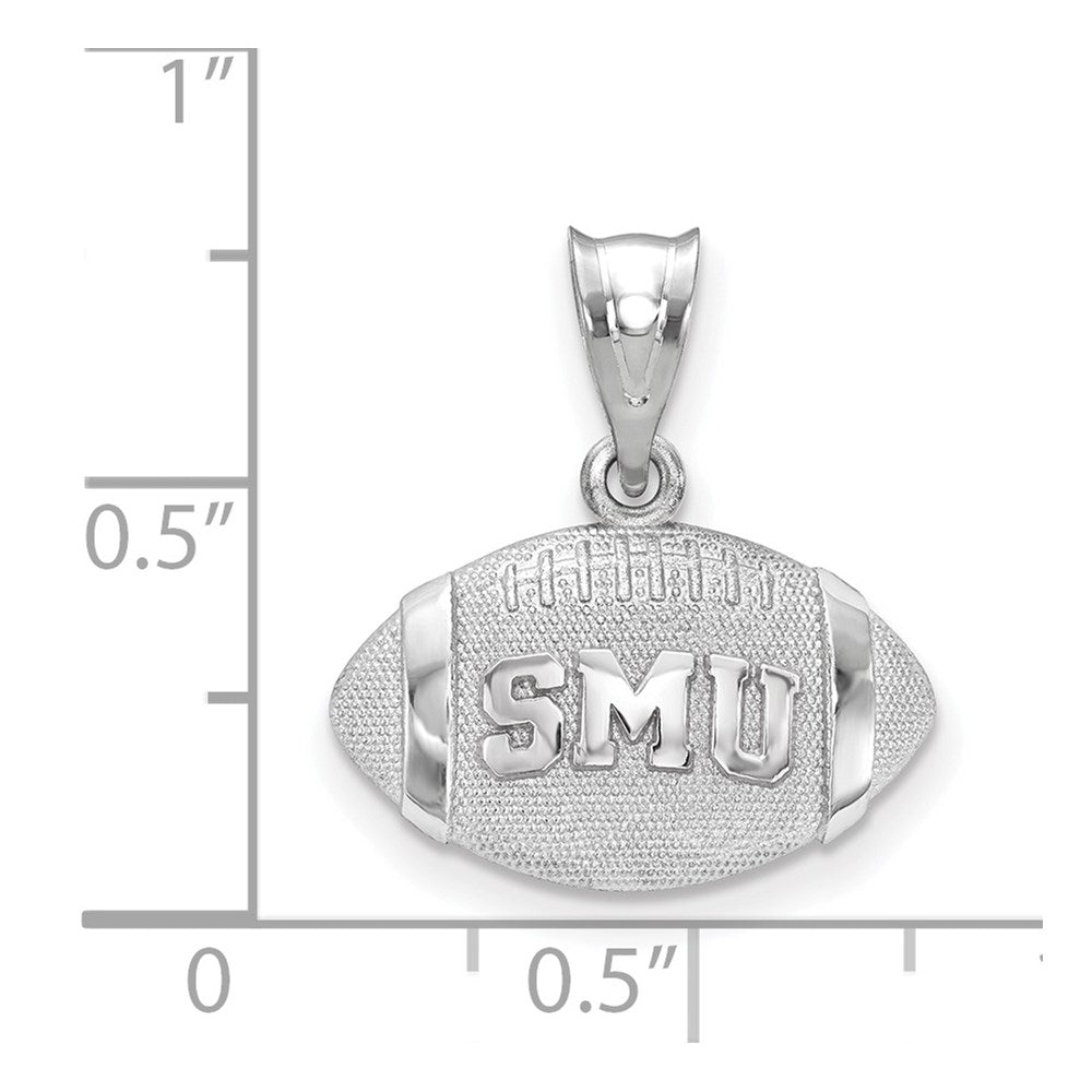 Sterling Silver Rhodium-plated Southern Methodist U. Football Pendant