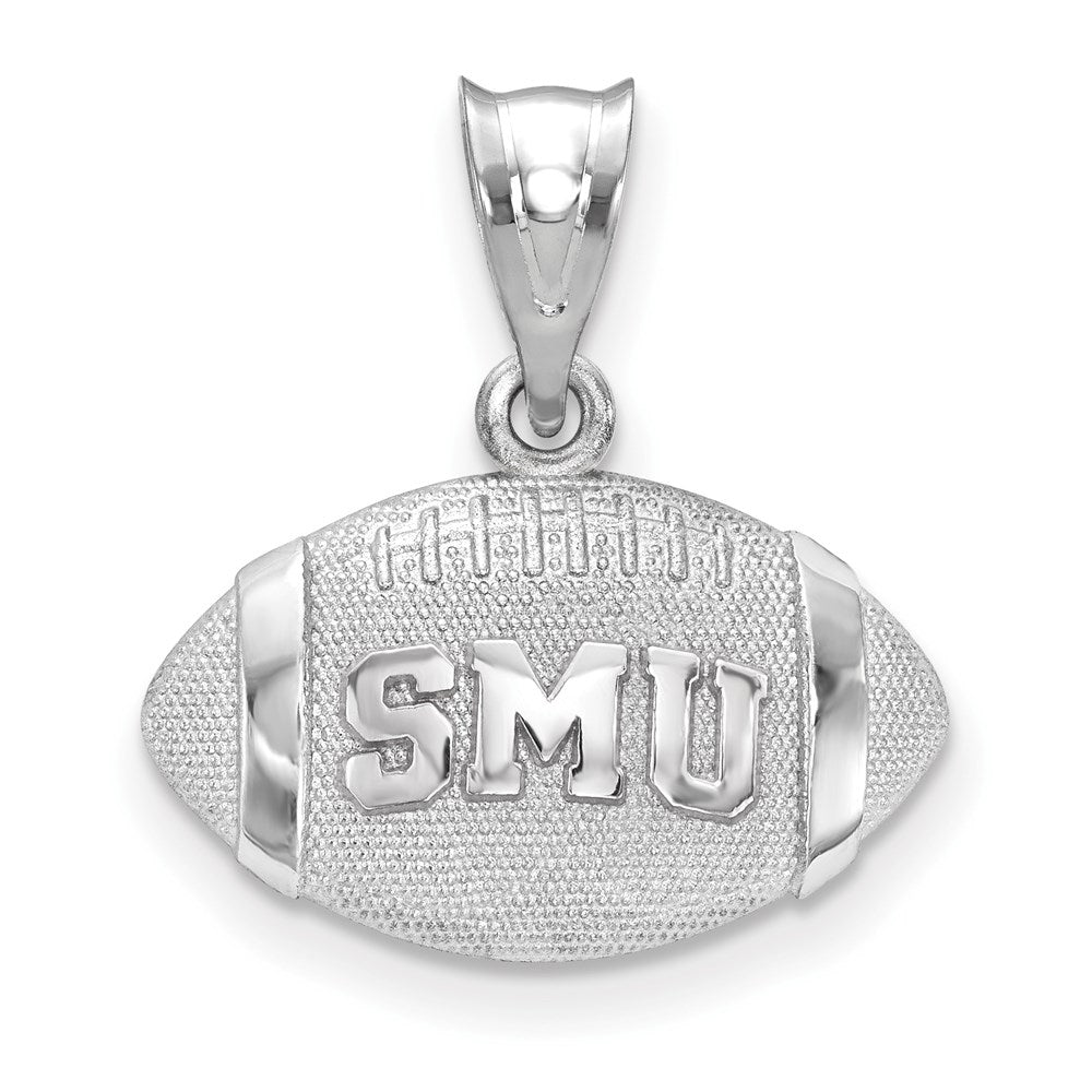 Sterling Silver Rhodium-plated Southern Methodist U. Football Pendant