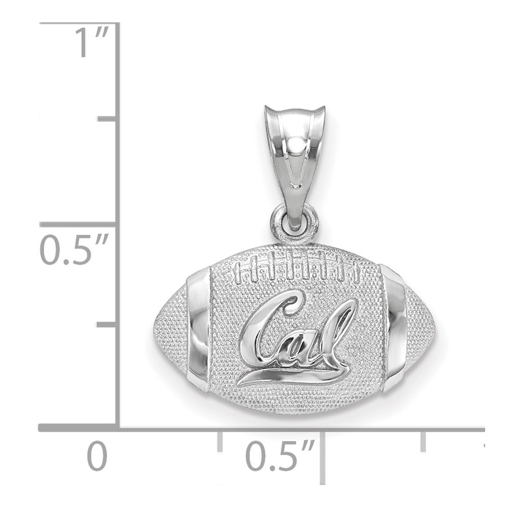 Sterling Silver Rhodium-plated U. of Calif. Berkeley Football Pendant