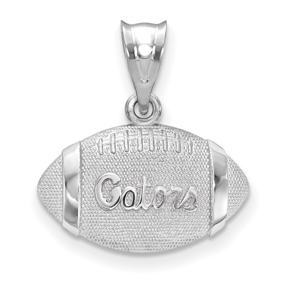 Sterling Silver Rhodium-plated Univ. of Florida Gators Football Pendant