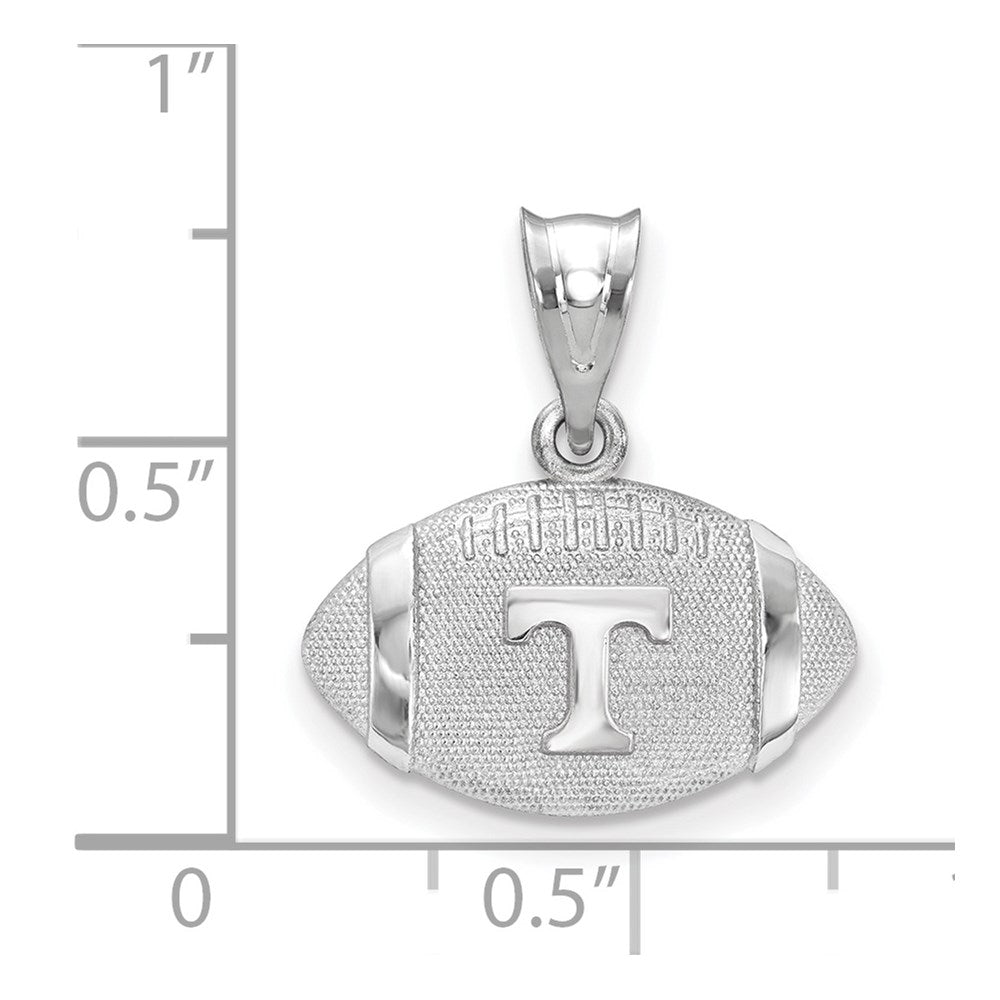 Sterling Silver Rhodium-plated U. of Tennessee Football Pendant