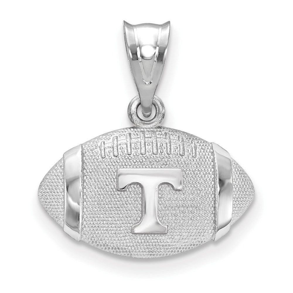 Sterling Silver Rhodium-plated U. of Tennessee Football Pendant