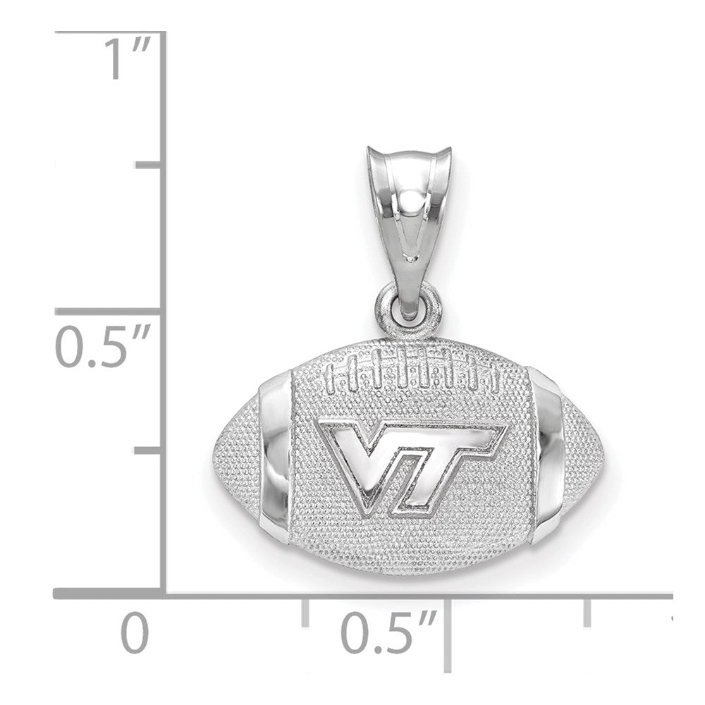 Sterling Silver Rhodium-plated Virginia Tech Football Pendant