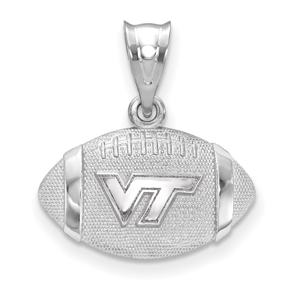 Sterling Silver Rhodium-plated Virginia Tech Football Pendant