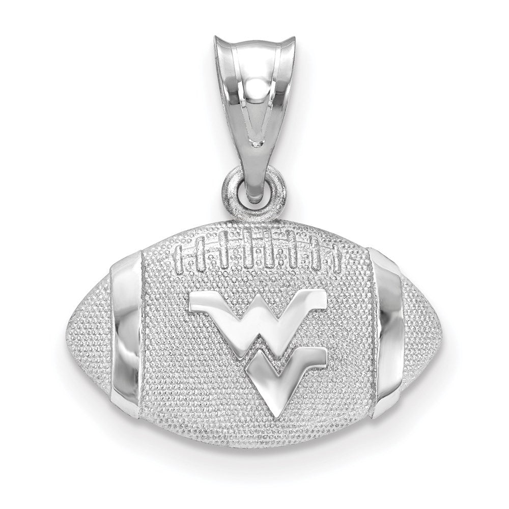 Sterling Silver Rhodium-plated West Virginia U. WV Football Pendant