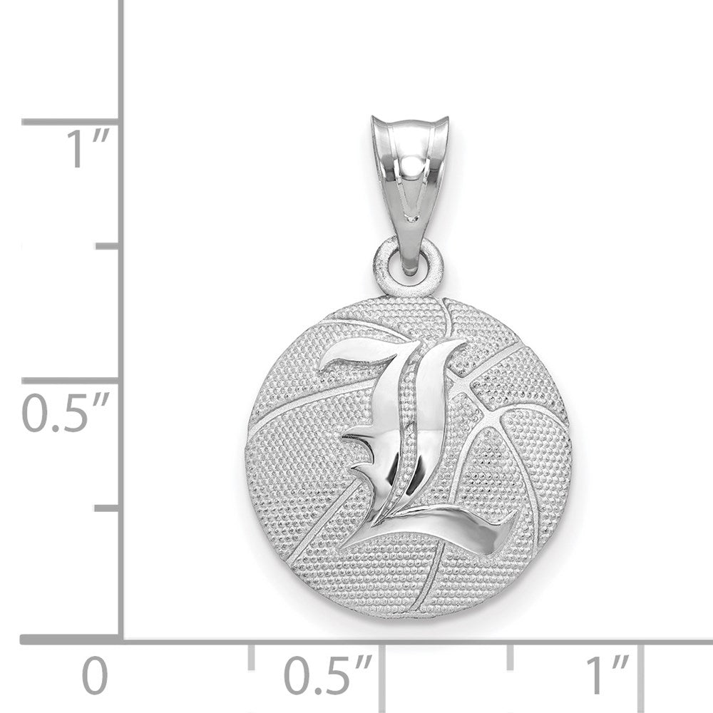 Sterling Silver Rhodium-plated U. of Louisville Basketball Pendant