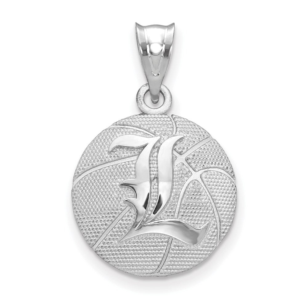 Sterling Silver Rhodium-plated U. of Louisville Basketball Pendant