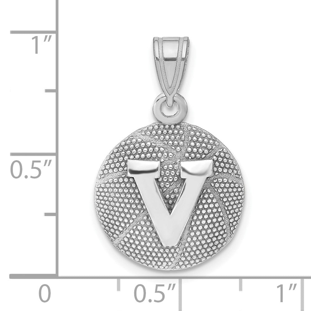 Sterling Silver Rhodium-plated University of Virginia Basketball Pendant