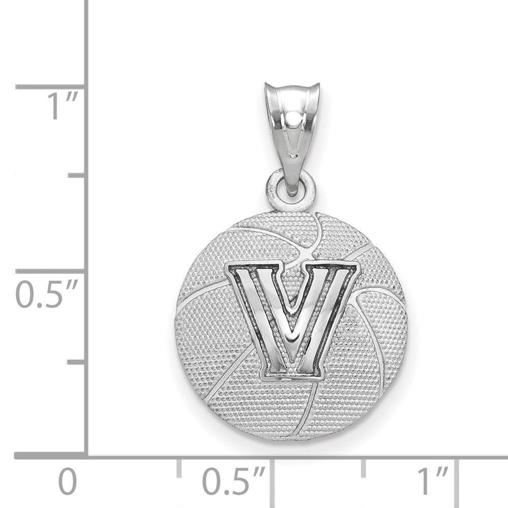 Sterling Silver Rhodium-plated Villanova Univ. Basketball Pendant