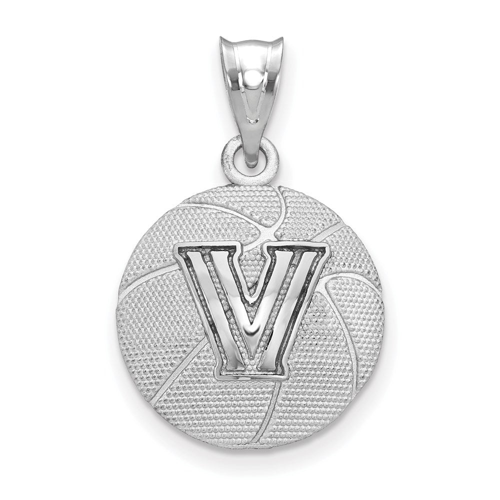 Sterling Silver Rhodium-plated Villanova Univ. Basketball Pendant
