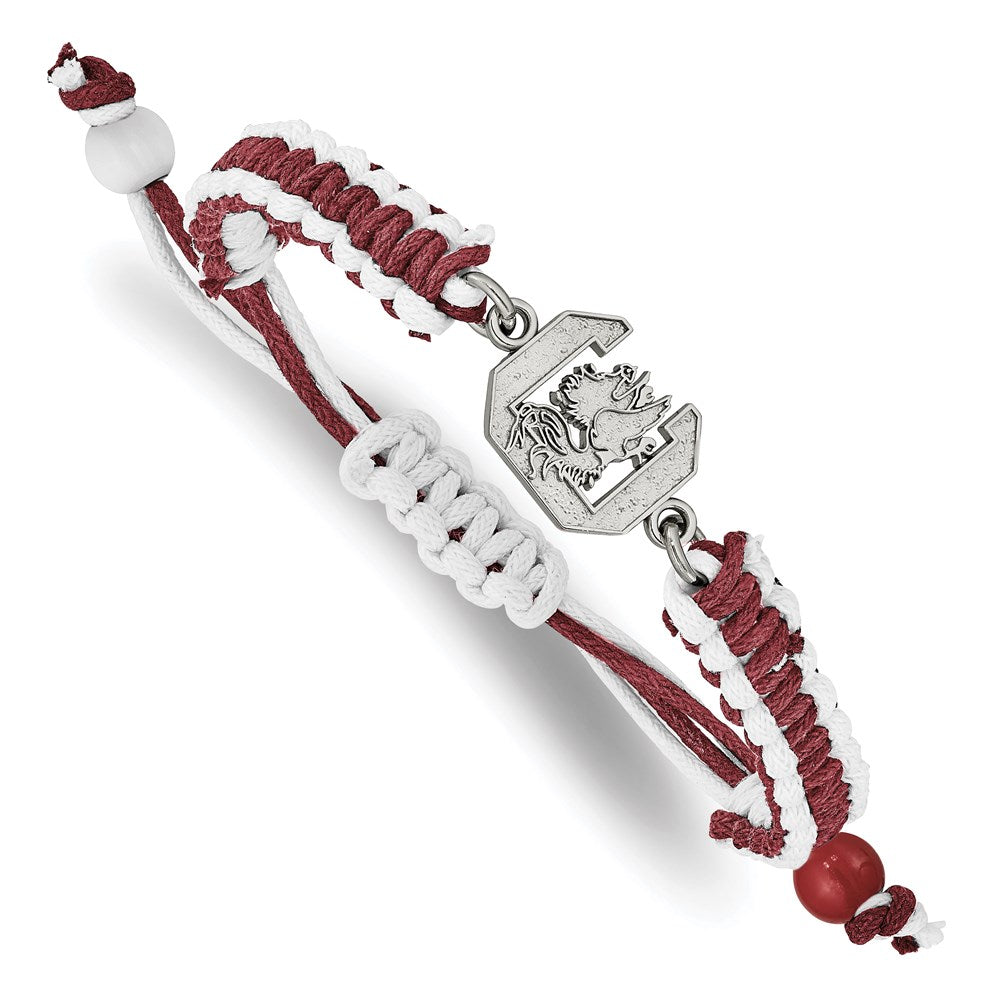 Stainless Steel University of South Carolina Red Cord Bracelet