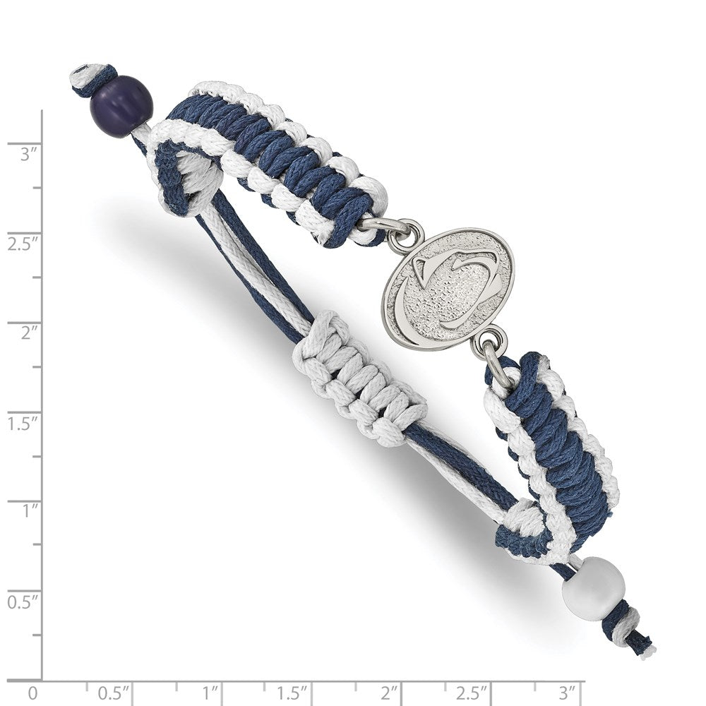 Stainless Steel Penn State University Adjustable Cord Bracelet