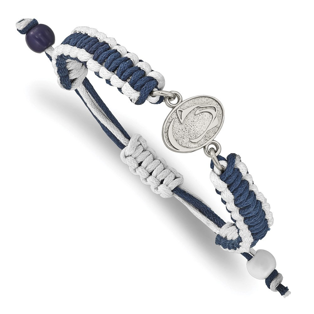 Stainless Steel Penn State University Adjustable Cord Bracelet