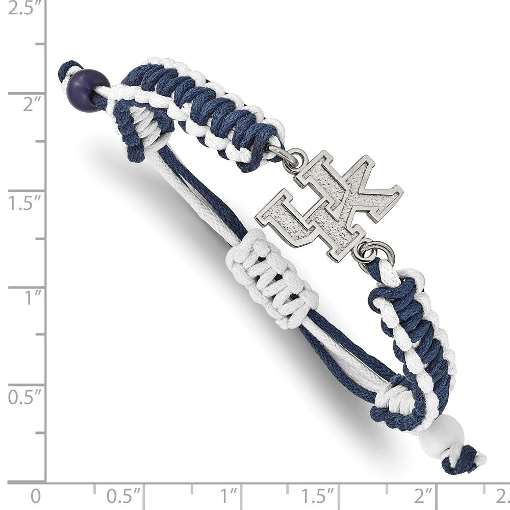 Stainless Steel University of Kentucky Adjustable Cord Bracelet