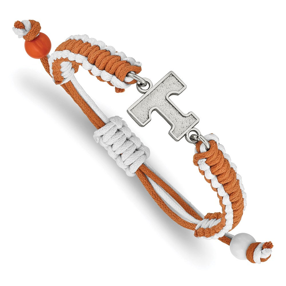 Stainless Steel Univ. of Tennessee Adjustable Cord Bracelet