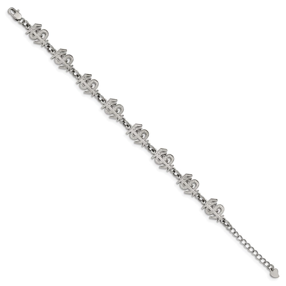 Stainless Steel Florida State University Link Bracelet with 1.5 in Ext