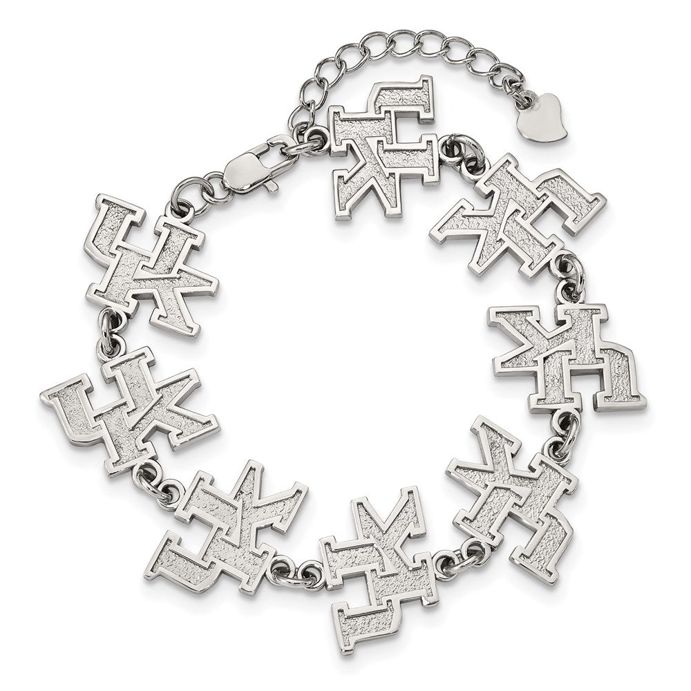 Stainless Steel U. of Kentucky Link Bracelet with 1.5 in Ext