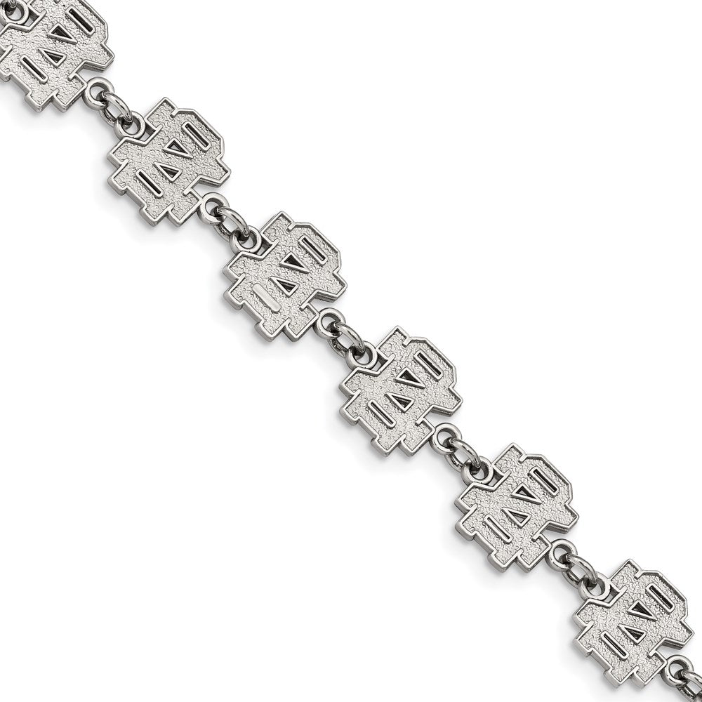Stainless Steel University of Notre Dame Bracelet with 1.5 in Ext