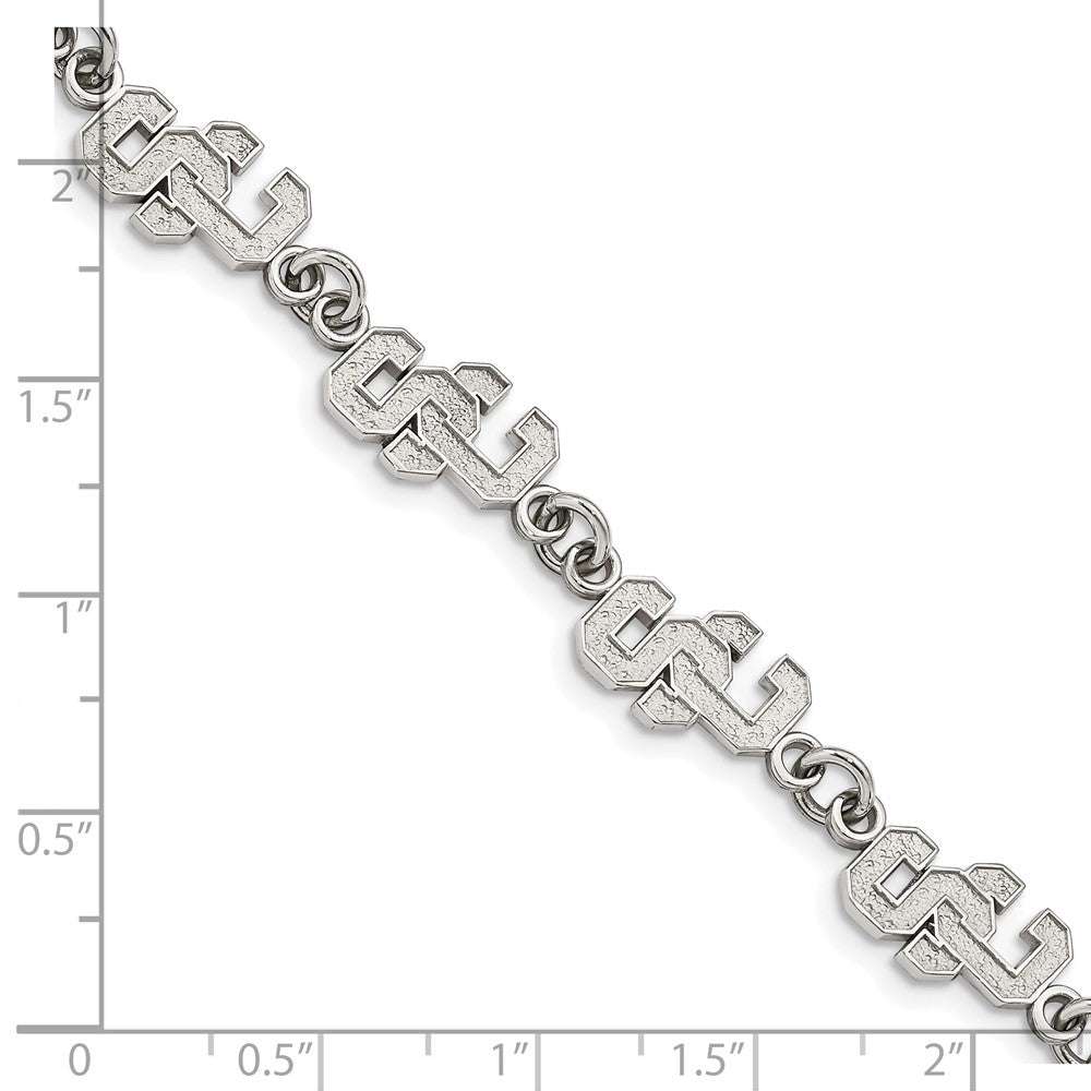 Stainless Steel U. of Southern California Bracelet with 1.5 in Ext