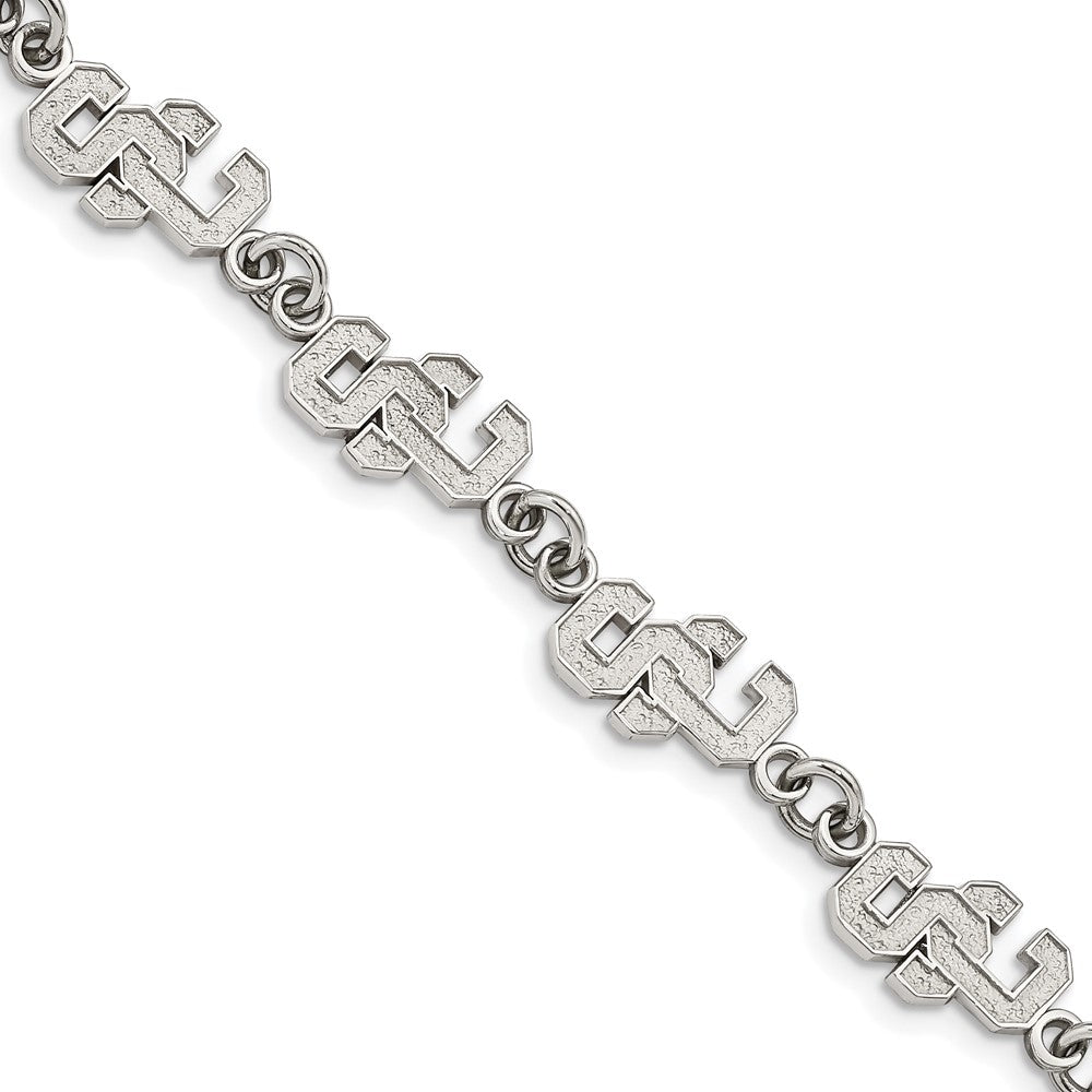 Stainless Steel U. of Southern California Bracelet with 1.5 in Ext
