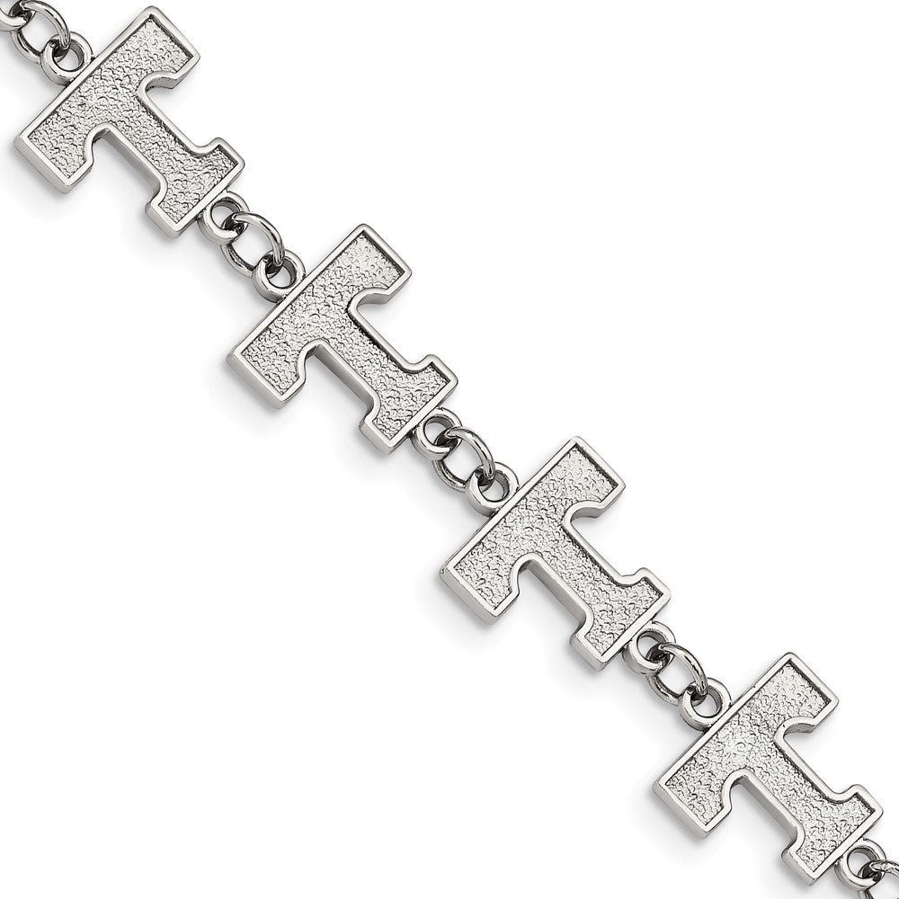 Stainless Steel Univ. of Tennessee Link Bracelet with 1.5 in Ext