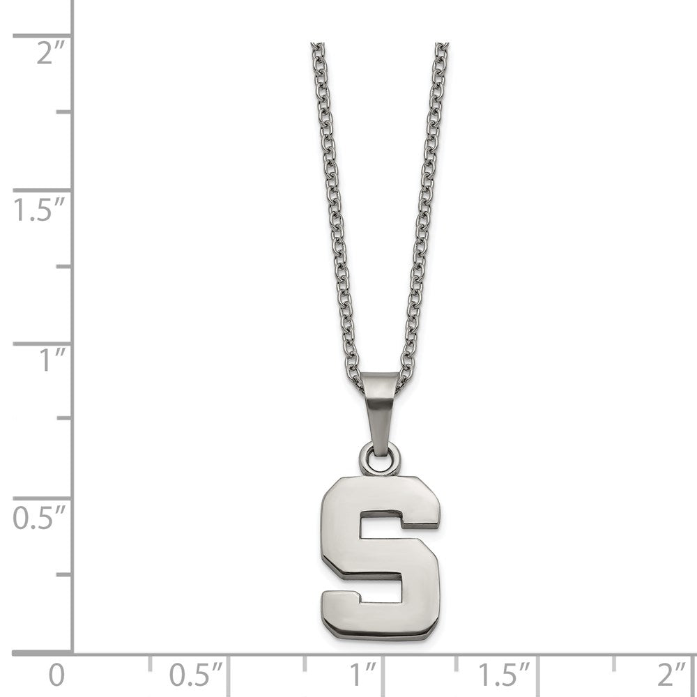 Stainless Steel Michigan State University Necklace with 2 in Ext