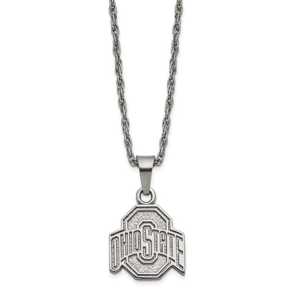 Stainless Steel Ohio State University Pendant Necklace with 2 in Ext