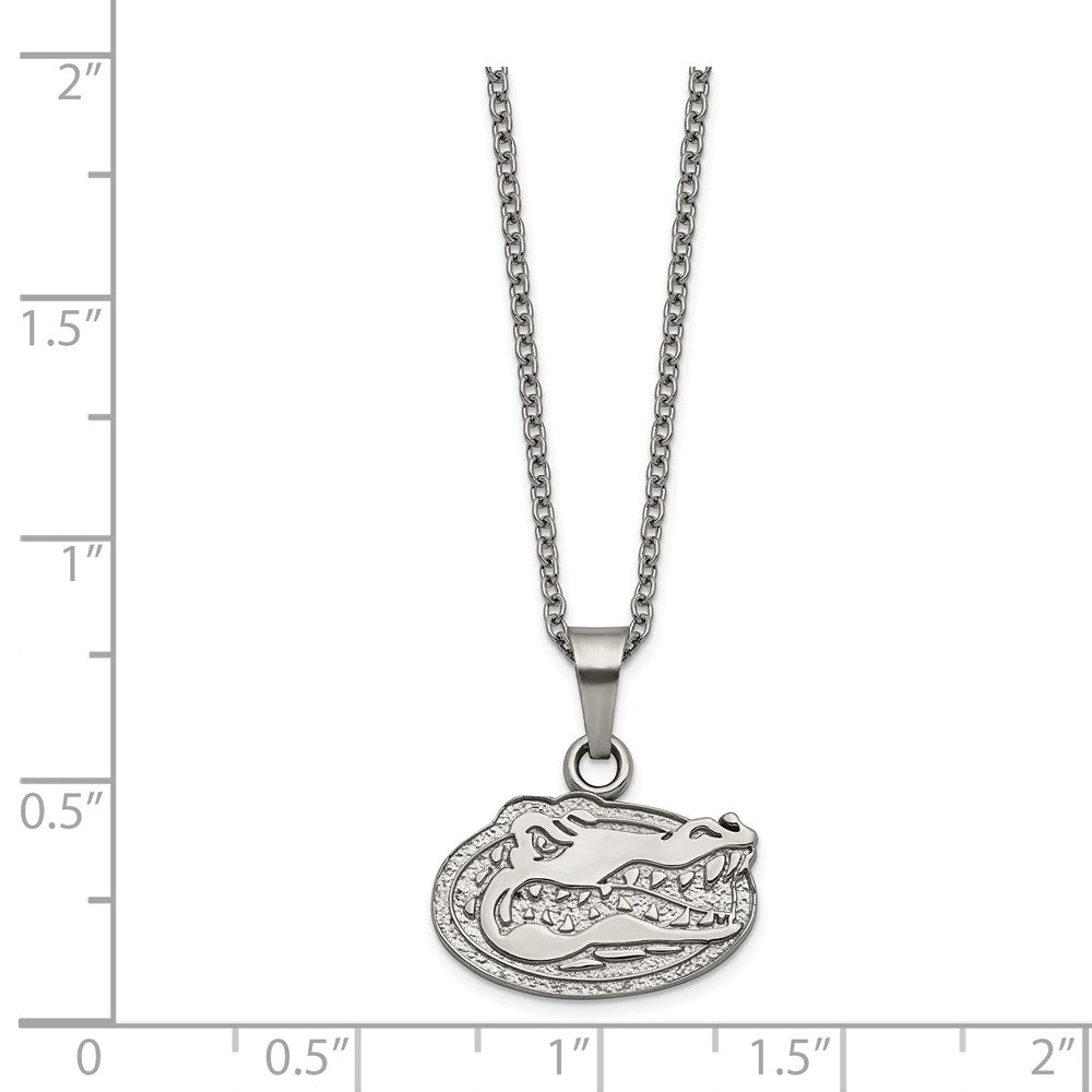 Stainless Steel U. of Florida Gator Pendant Necklace with 2 in Ext