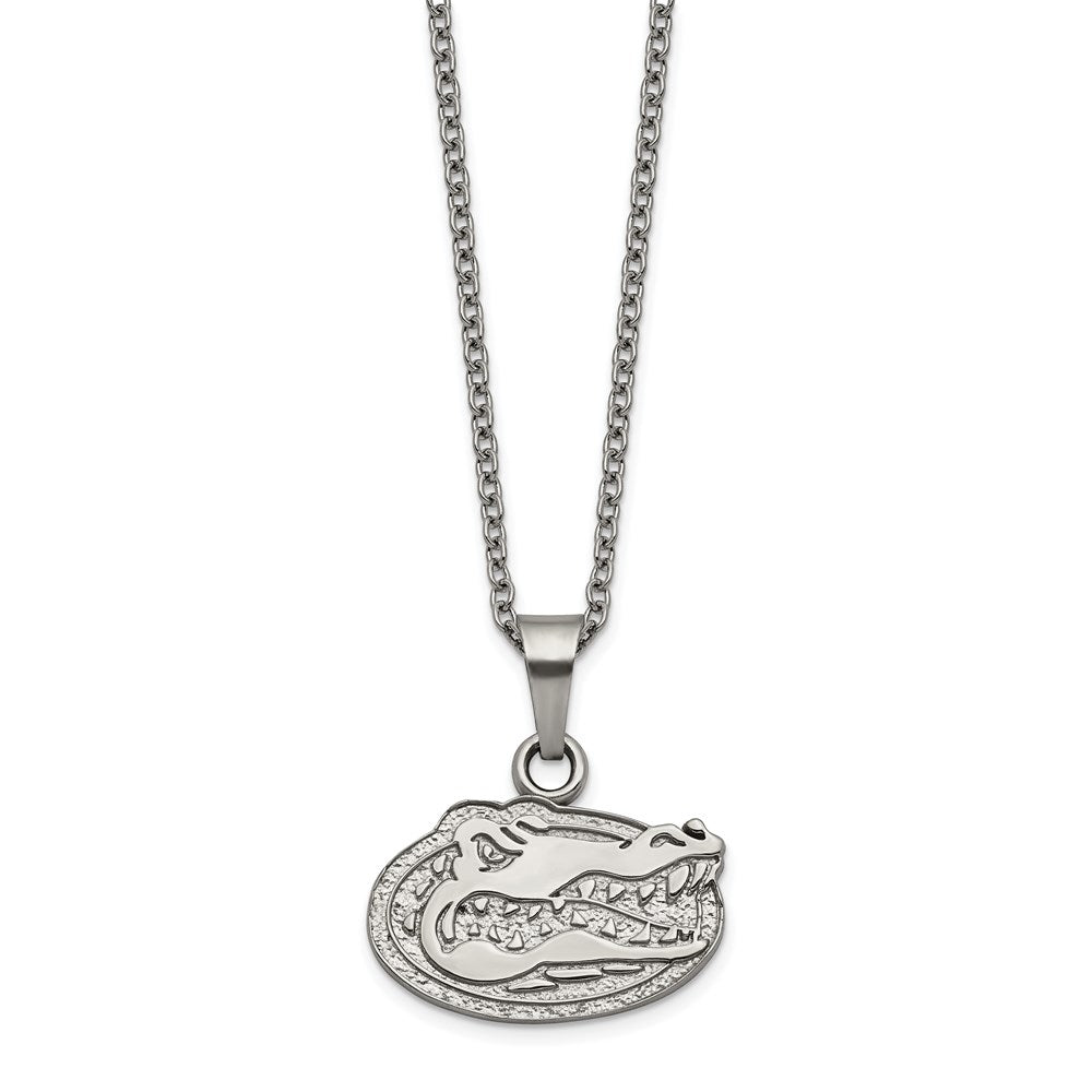 Stainless Steel U. of Florida Gator Pendant Necklace with 2 in Ext