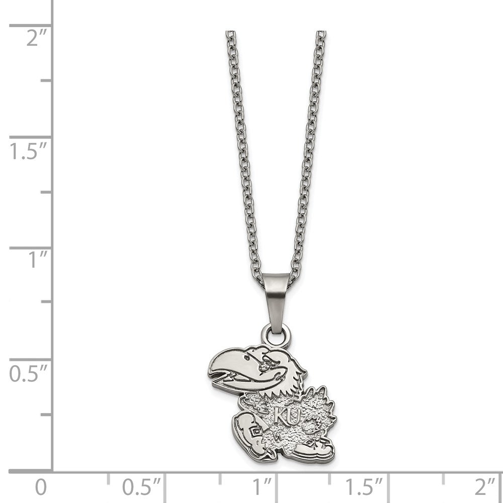 Stainless Steel The University of Kansas Necklace with 2 in Ext