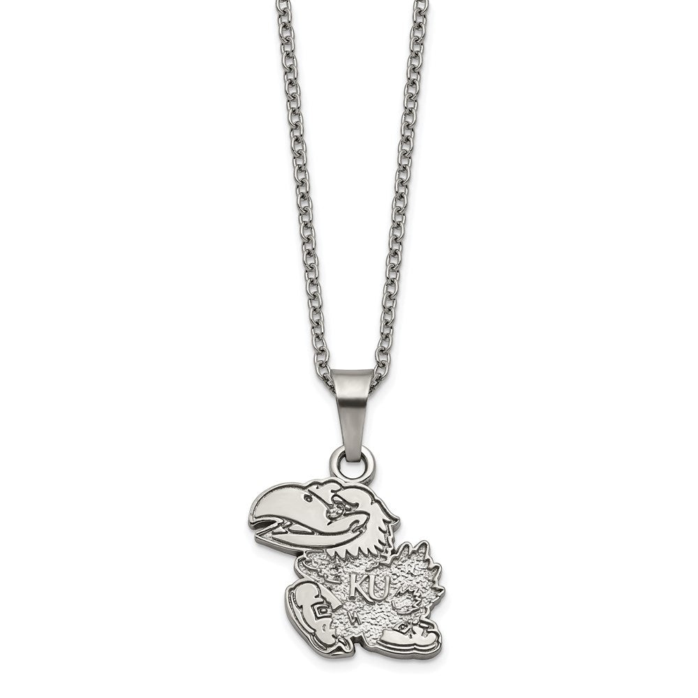 Stainless Steel The University of Kansas Necklace with 2 in Ext