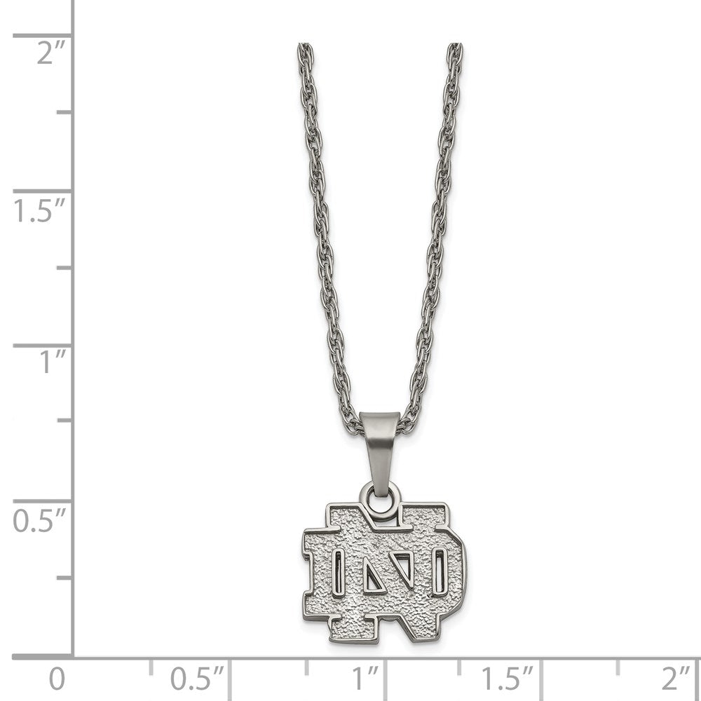 Stainless Steel Univ of Notre Dame Necklace with 2 in Ext