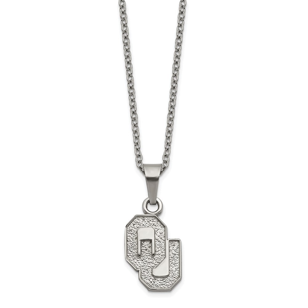 Stainless Steel Univ. of Oklahoma Pendant Necklace with 2 in Ext