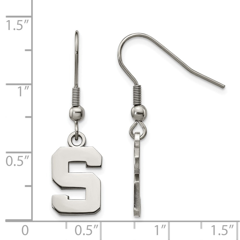 Stainless Steel Michigan State University Dangle Earrings