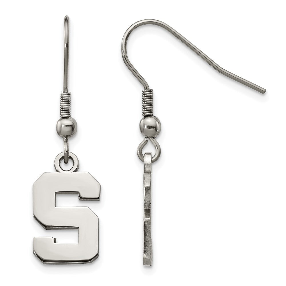 Stainless Steel Michigan State University Dangle Earrings