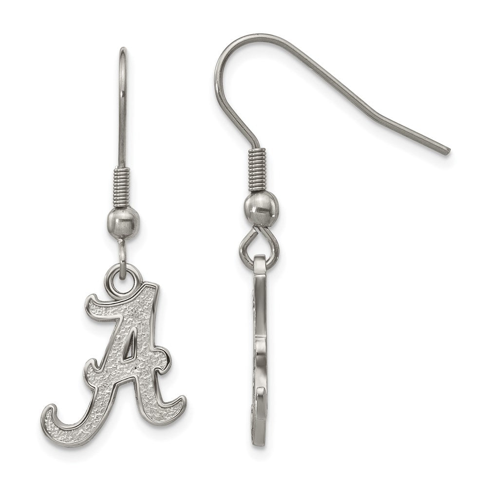 Stainless Steel University of Alabama Letter A Dangle Earrings