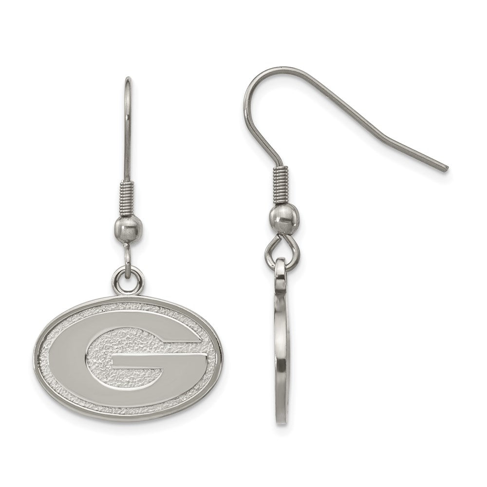 Stainless Steel University of Georgia Dangle Earrings