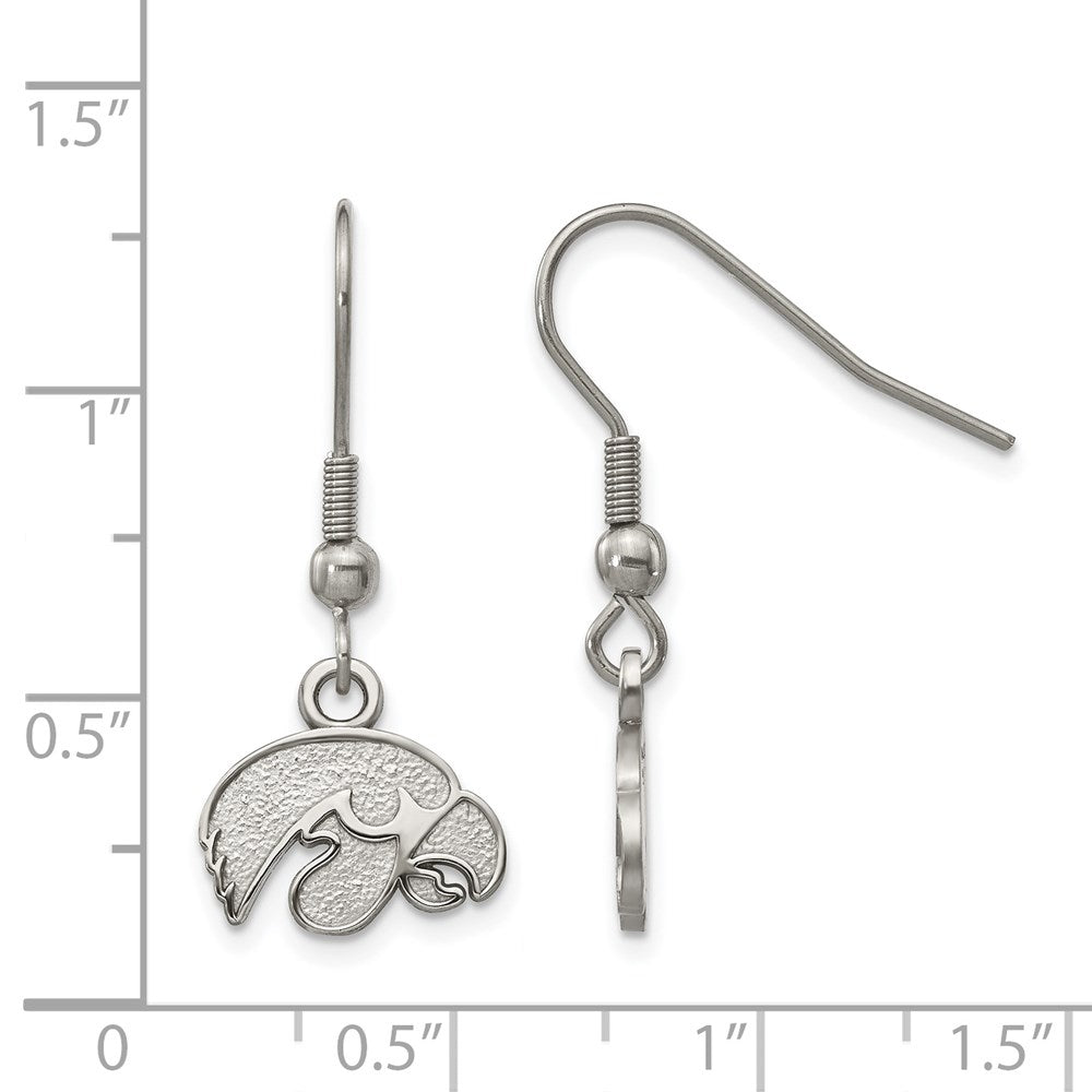 Stainless Steel University of Iowa Dangle Earrings