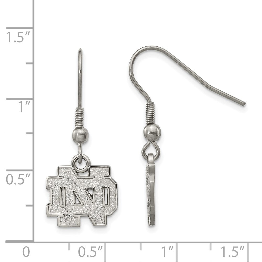 Stainless Steel University of Notre Dame Dangle Earrings