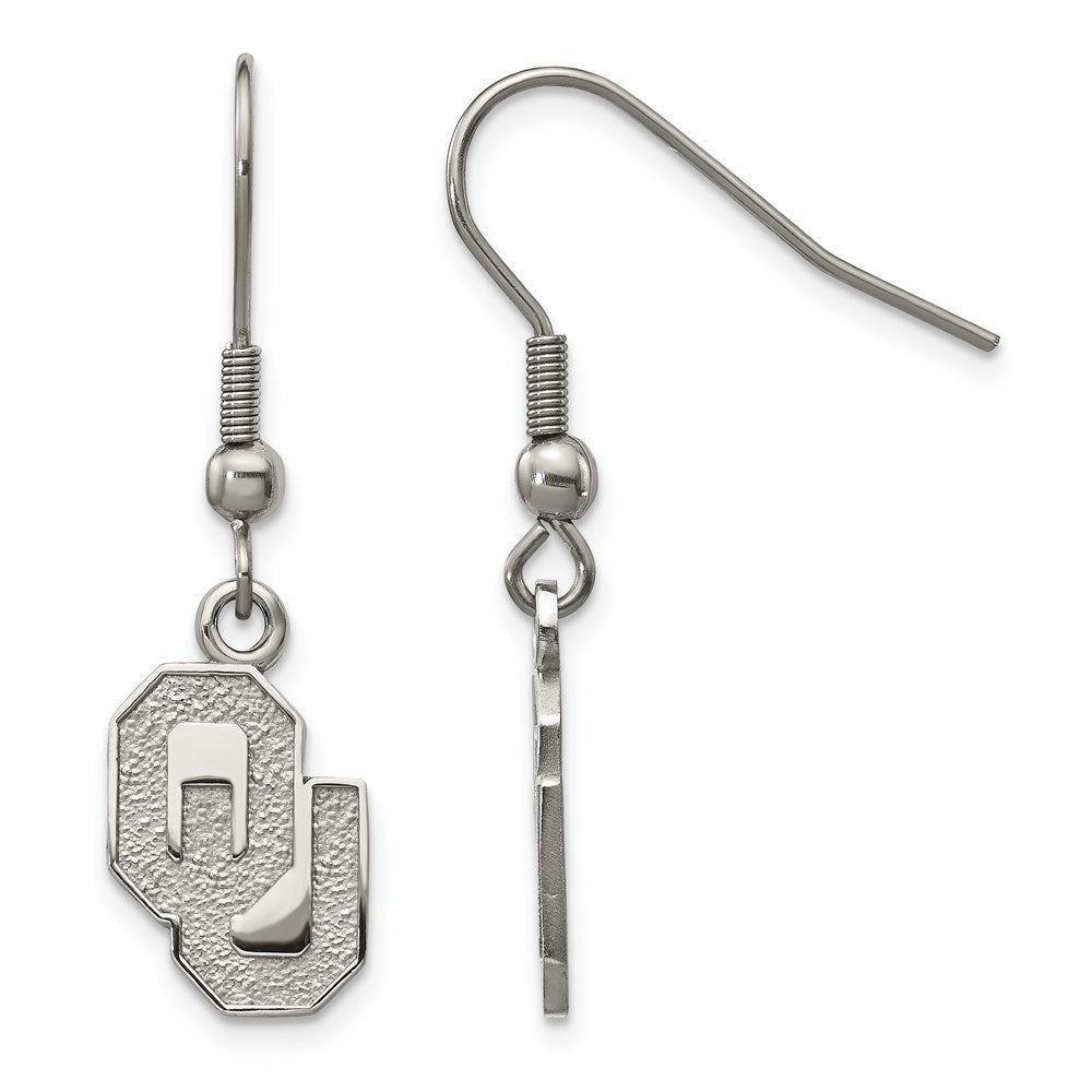 Stainless Steel University of Oklahoma Dangle Earrings