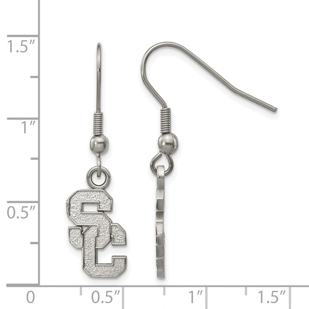 Stainless Steel U. of Southern California Dangle Earrings