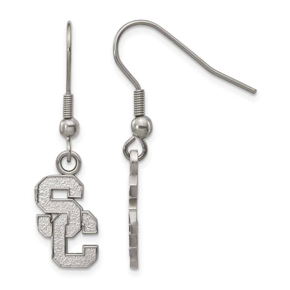 Stainless Steel U. of Southern California Dangle Earrings
