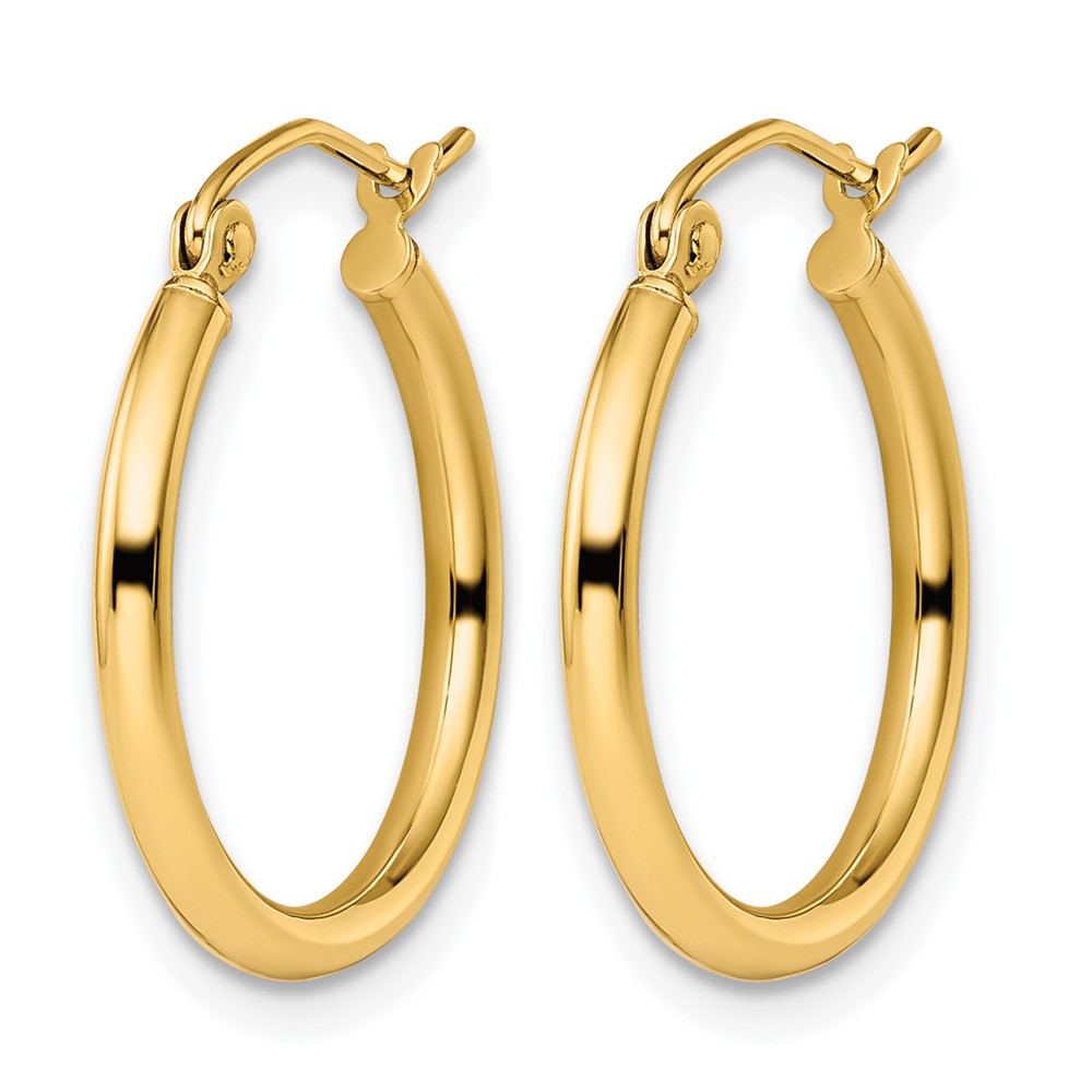 10K Polished Hinged Hoop Earrings