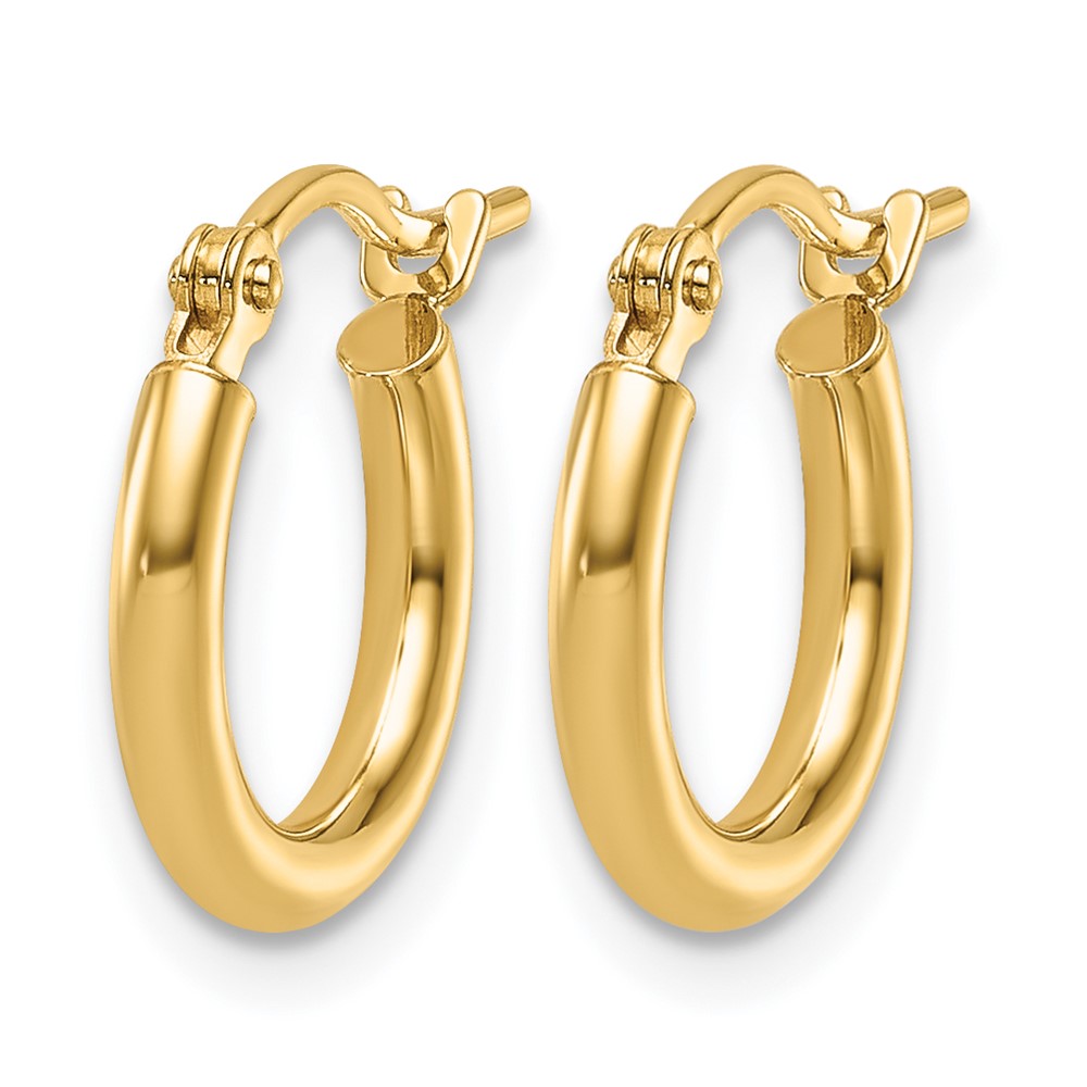10K 2x12mm Polished Hoop Earrings