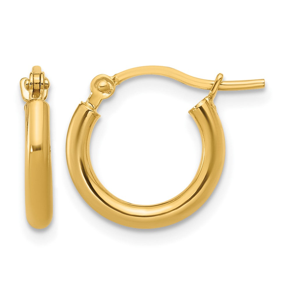 10K 2x12mm Polished Hoop Earrings