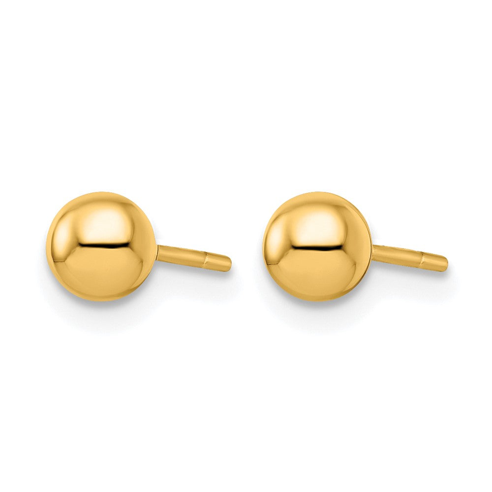 Sterling Silver Gold-plated 5mm Polished Ball Post Earrings