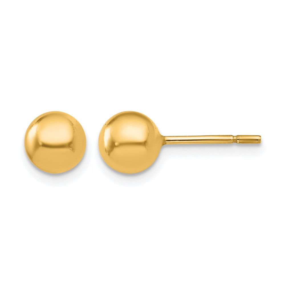 Sterling Silver Gold-plated 6mm Polished Ball Post Earrings