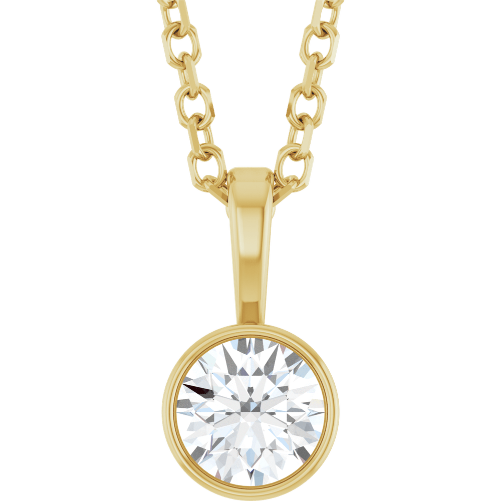 Élise 14K Gold Bezel Diamond Necklace – 0.25 CT
