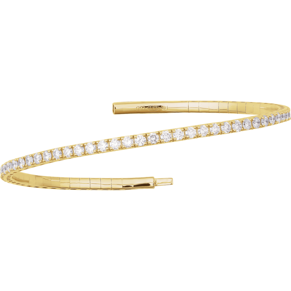 Étoile 14K Gold Flexible Diamond Bangle – 1 CTW